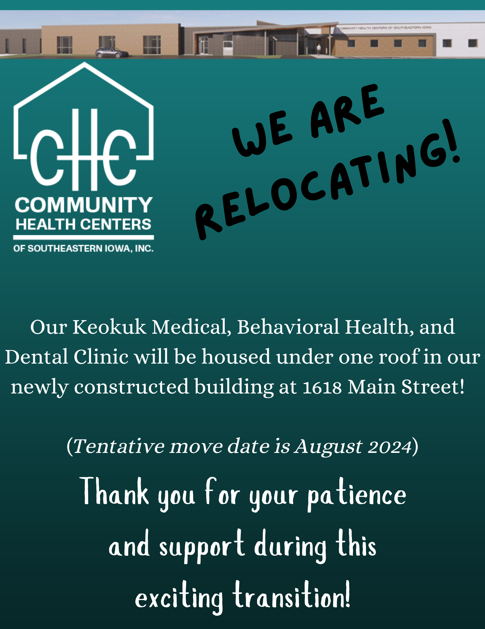keokuk_relocation Community Health Centers of Southeastern Iowa