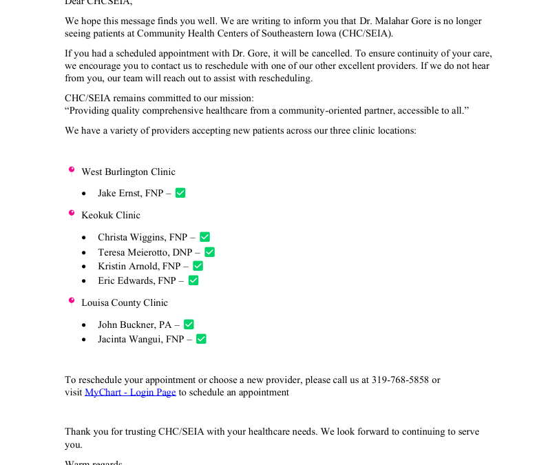 Provider Update 08192025